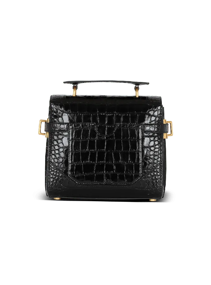 Balmain Handbags Women BBuzz 23 Bag In Crocodileprint Leather Black