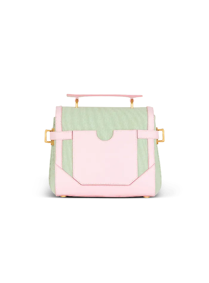 Balmain Handbags Women BBuzz 23 Leather And Canvas Bag Green
