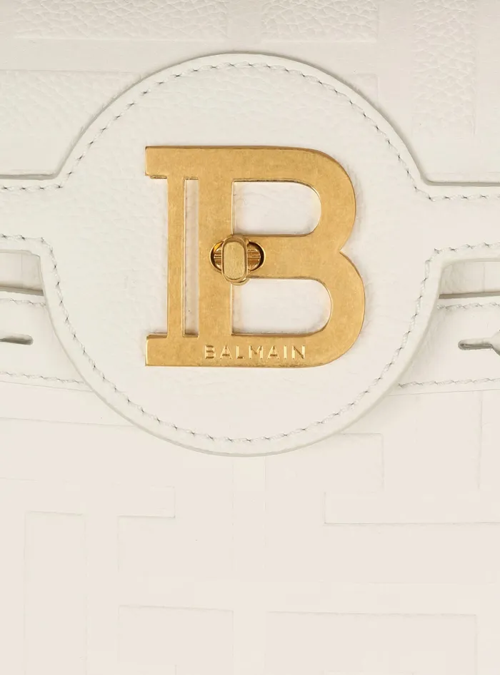 Balmain Handbags Women BBuzz 23 Monogram Grained Leather Bag Beige