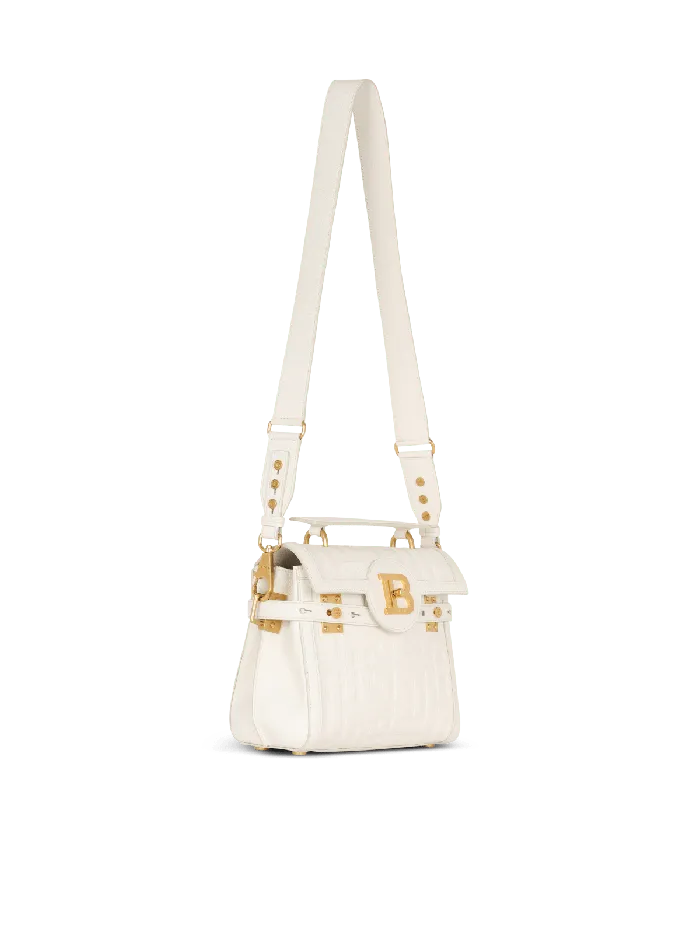 Balmain Handbags Women BBuzz 23 Monogram Grained Leather Bag Beige