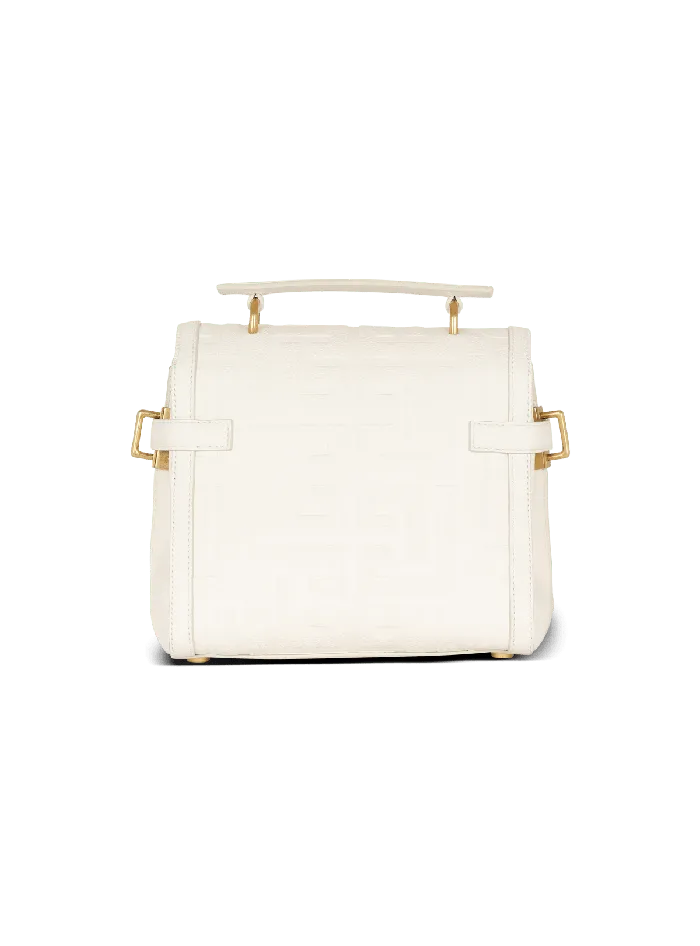 Balmain Handbags Women BBuzz 23 Monogram Grained Leather Bag Beige