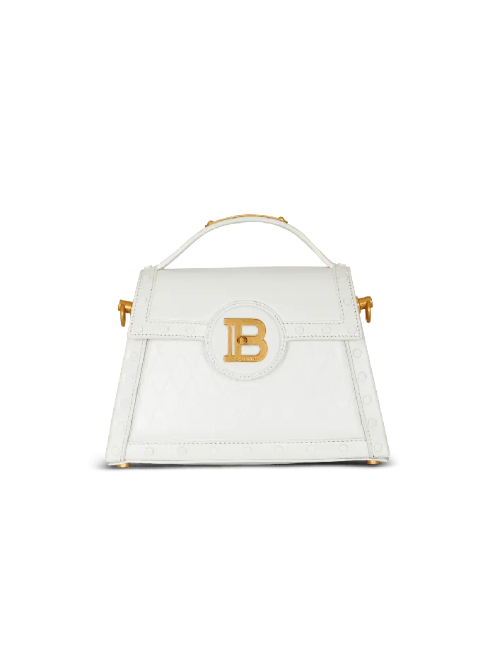 Balmain Handbags Women BBuzz Dynasty Bag In Diamondembossed Calfskin White