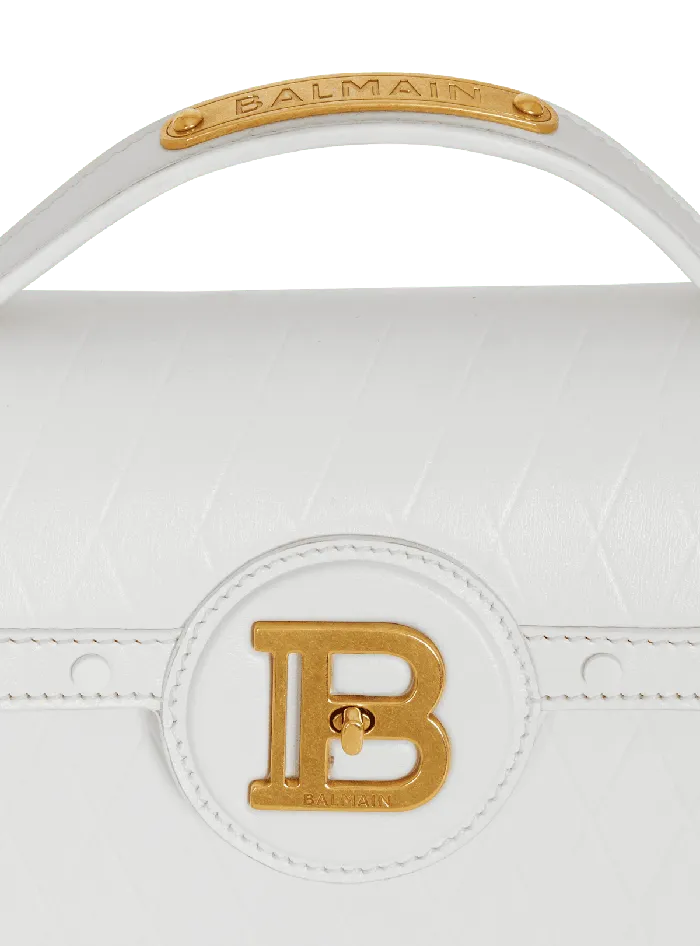 Balmain Handbags Women BBuzz Dynasty Bag In Diamondembossed Calfskin White