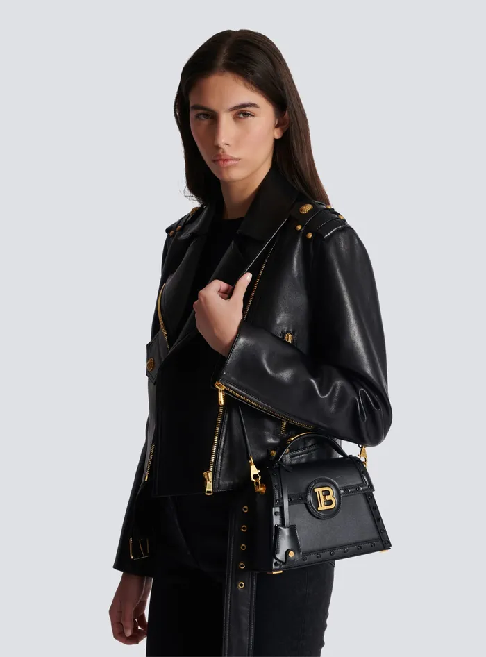 Balmain Handbags Women Box Leather BBuzz Dynasty Bag Black