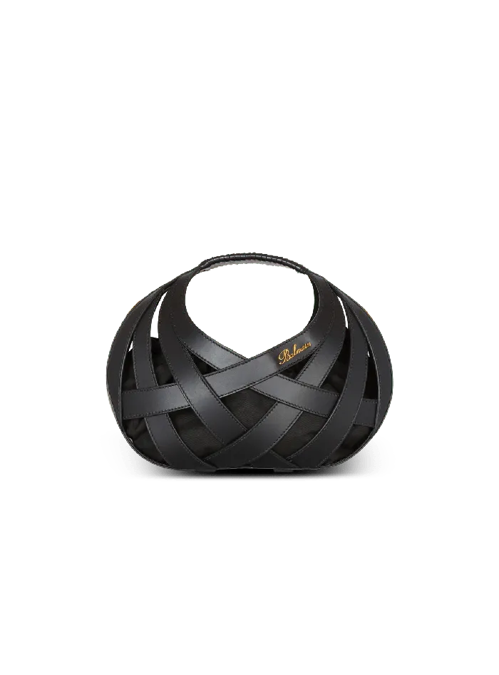 Balmain Handbags Women Calfskin Basket Bag With An Openwork Diamond Motif Black Balmain Handbags Women Calfskin Basket Bag With An Openwork Diamond Motif Black