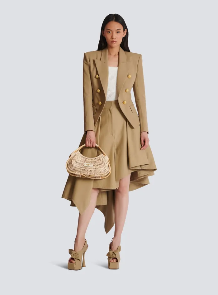 Balmain Handbags Women Medium Jolie Madame Wicker Basket Bag Beige