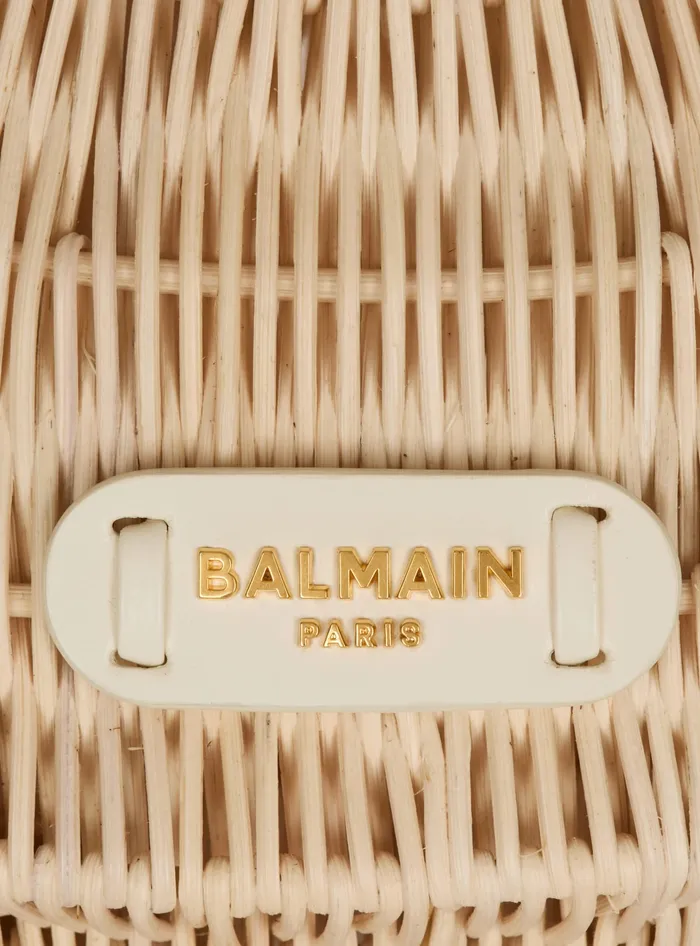 Balmain Handbags Women Medium Jolie Madame Wicker Basket Bag Beige