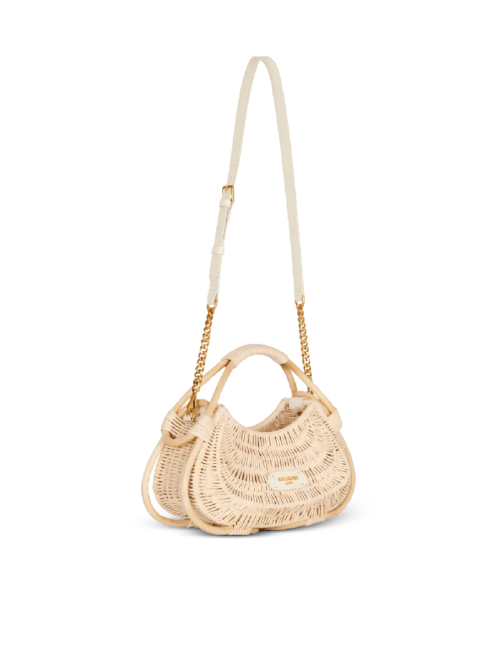 Balmain Handbags Women Medium Jolie Madame Wicker Basket Bag Beige