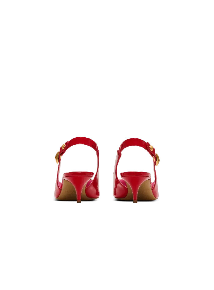 Balmain High Heels and Pumps Women Eva Kitten Slingbacks In Patent Leather Red