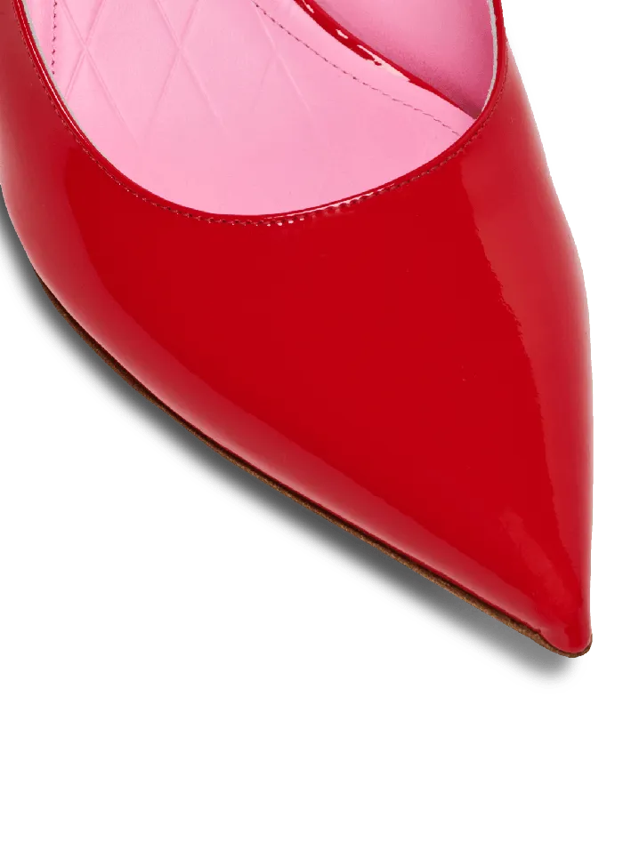 Balmain High Heels and Pumps Women Eva Kitten Slingbacks In Patent Leather Red
