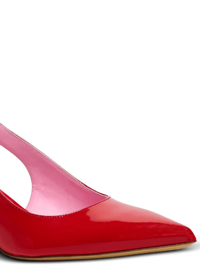 Balmain High Heels and Pumps Women Eva Kitten Slingbacks In Patent Leather Red