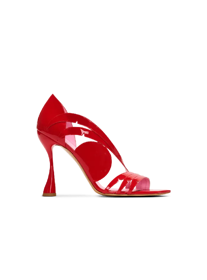 Balmain High Heels and Pumps Women Heeled Eden Sandals In Patent Leather Red