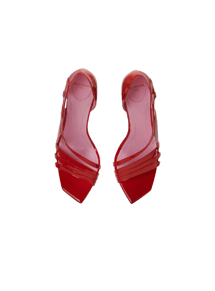 Balmain High Heels and Pumps Women Heeled Eden Sandals In Patent Leather Red