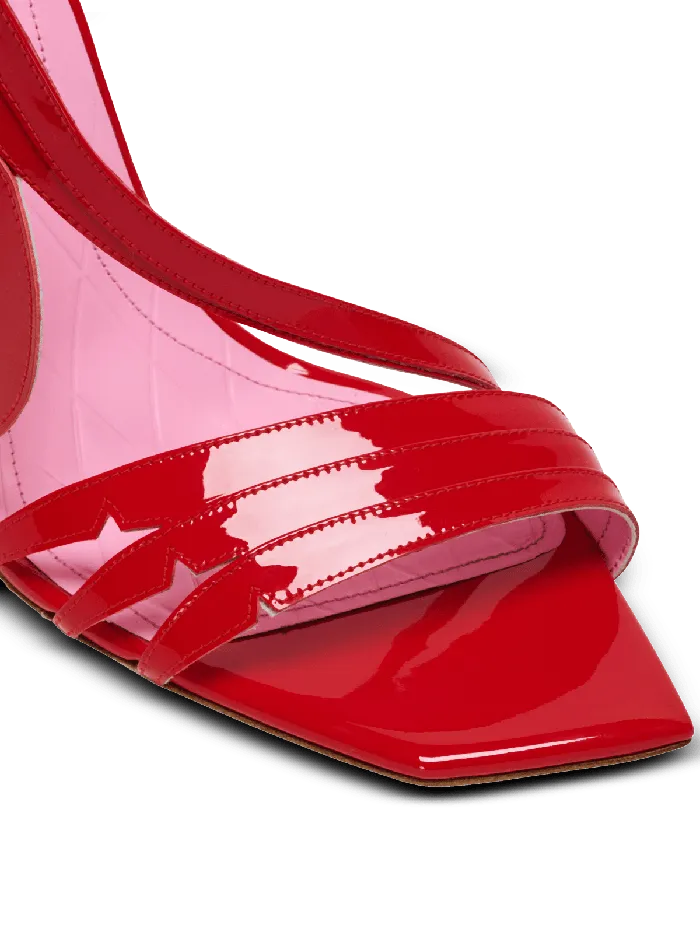 Balmain High Heels and Pumps Women Heeled Eden Sandals In Patent Leather Red