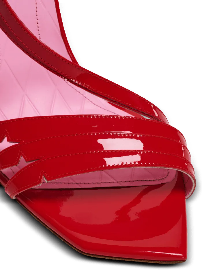 Balmain High Heels and Pumps Women Heeled Eden Sandals In Patent Leather Red
