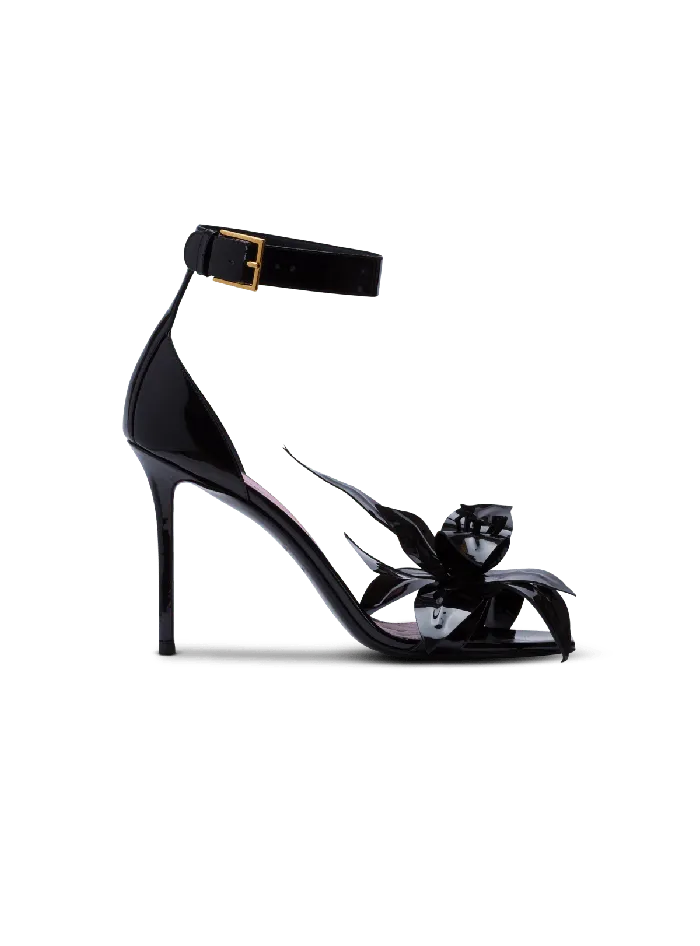Balmain High Heels and Pumps Women Patent Leather Ruby Pumps With Flower Detail Black Balmain High Heels and Pumps Women Patent Leather Ruby Pumps With Flower Detail Black