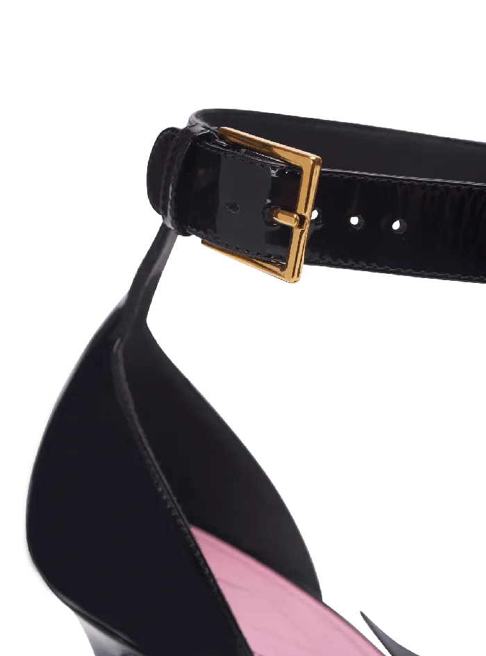 Balmain High Heels and Pumps Women Patent Leather Ruby Pumps With Flower Detail Black