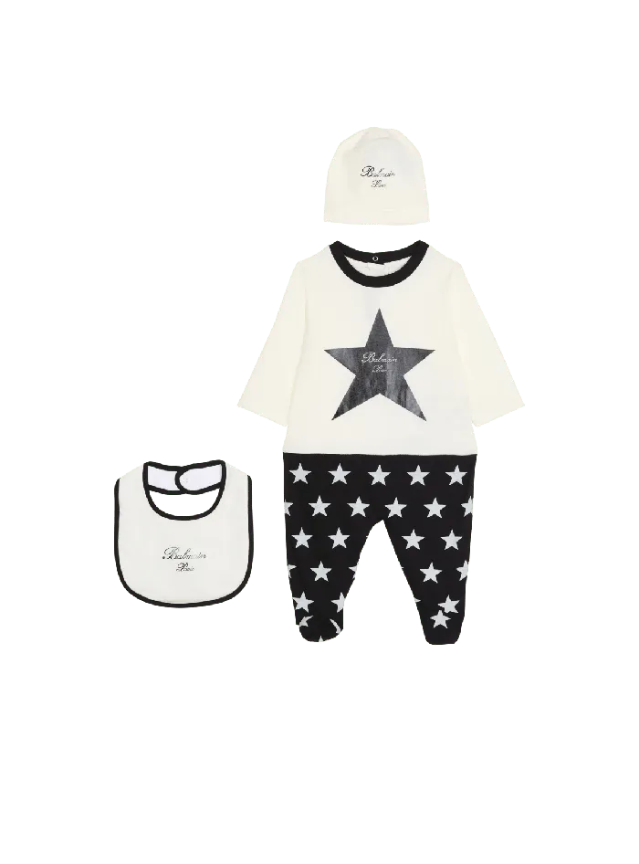 Balmain Kids Signature Stars 3piece Set White