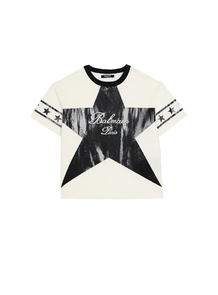 Balmain Kids Signature Stars Tshirt White
