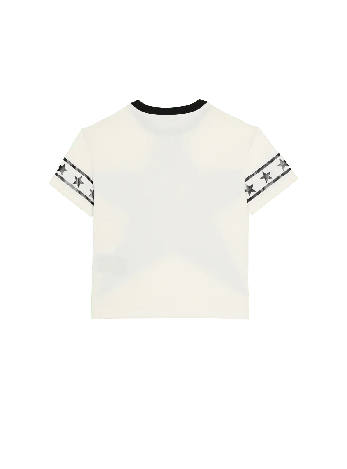 Balmain Kids Signature Stars Tshirt White