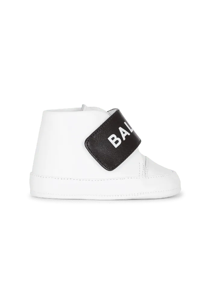 Balmain Kids Velcro Trainers White