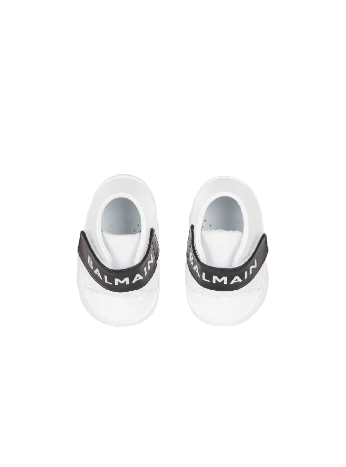 Balmain Kids Velcro Trainers White
