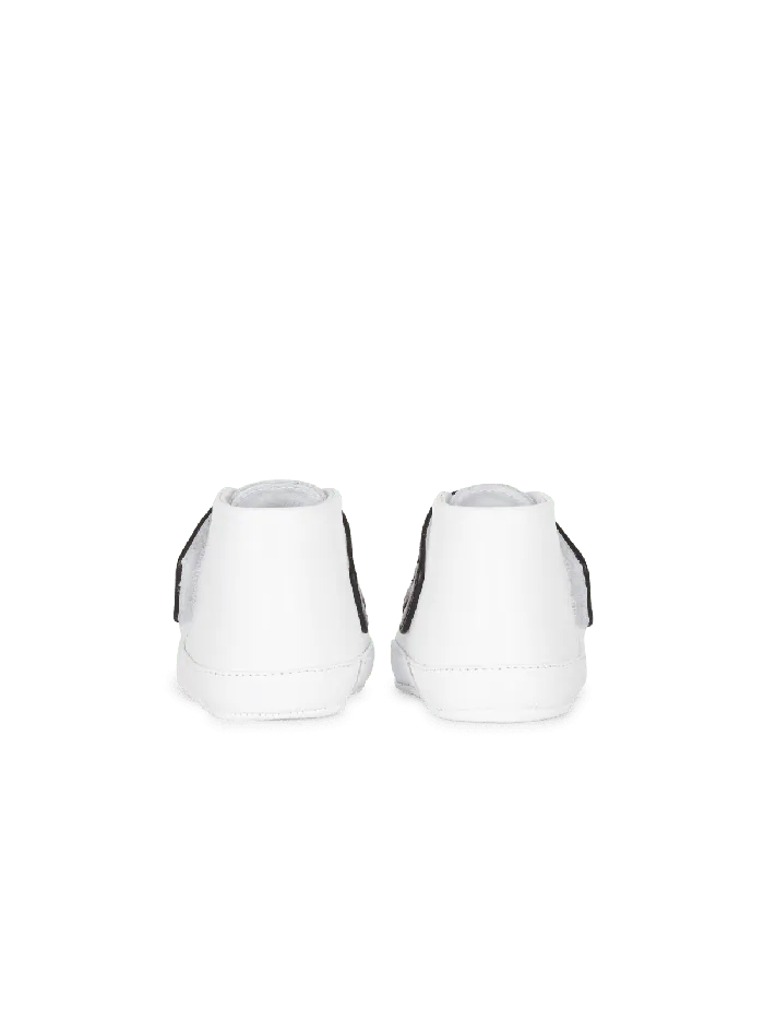 Balmain Kids Velcro Trainers White