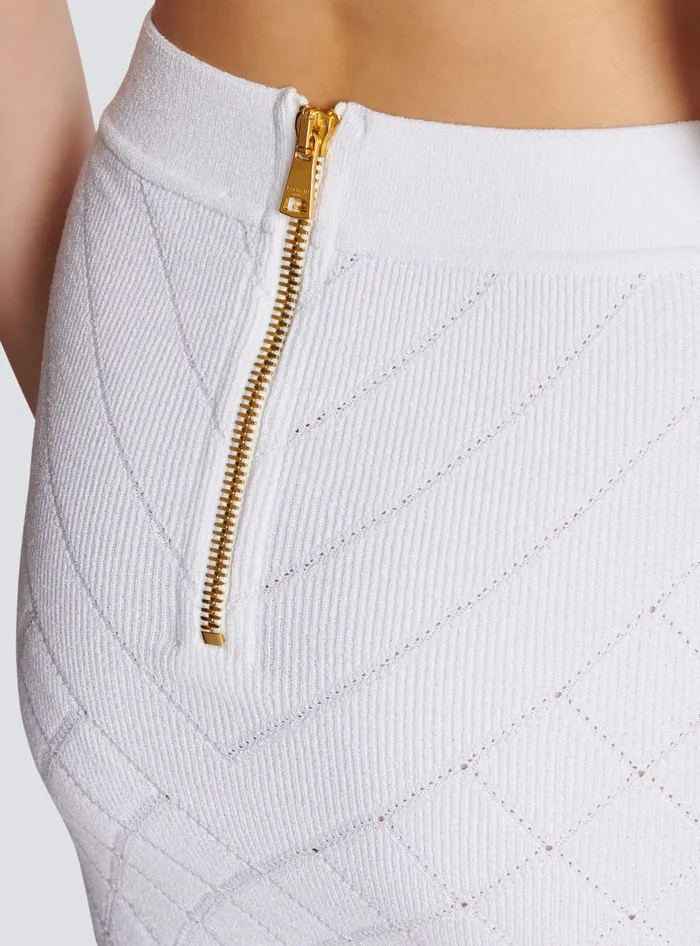 Balmain Knitwear Women 6button Knit Skirt White
