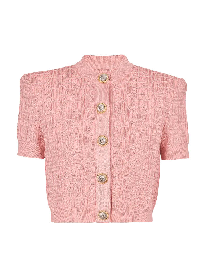 Balmain Knitwear Women PB Labyrinth Knit Cardigan Pink