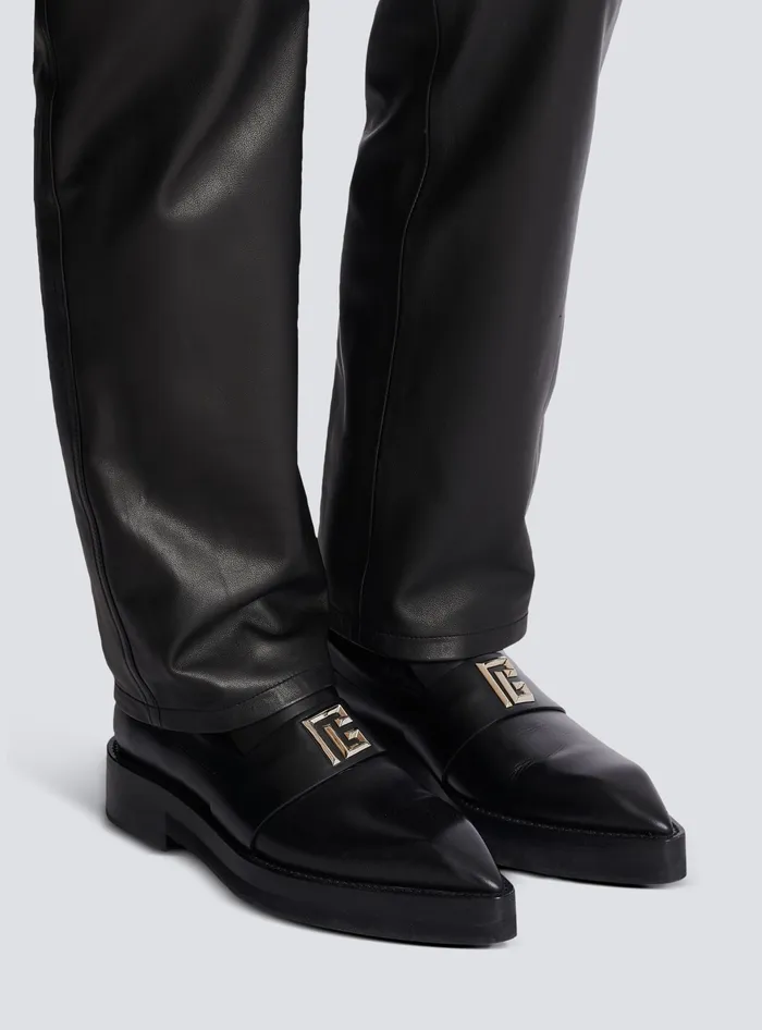 Balmain Loafers Men Ben Smooth Leather Loafers Black