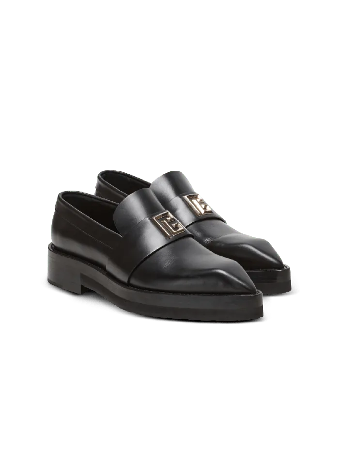 Balmain Loafers Men Ben Smooth Leather Loafers Black