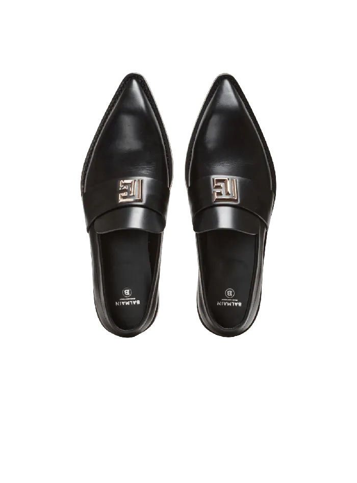 Balmain Loafers Men Ben Smooth Leather Loafers Black