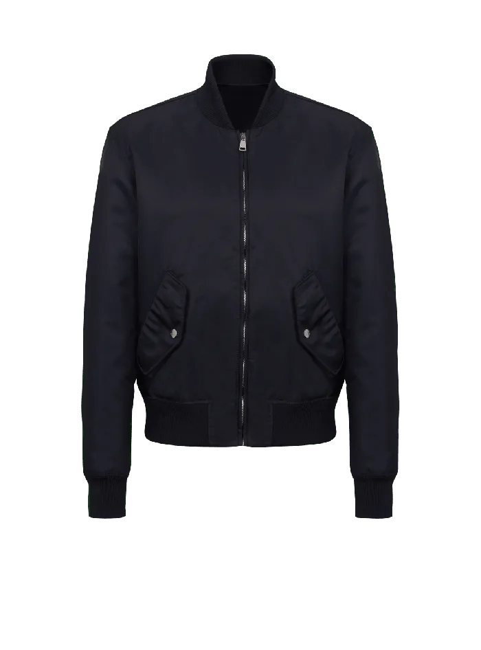 Balmain Outerwear Men Bomber Jacket With Embroidery On The Back Navy