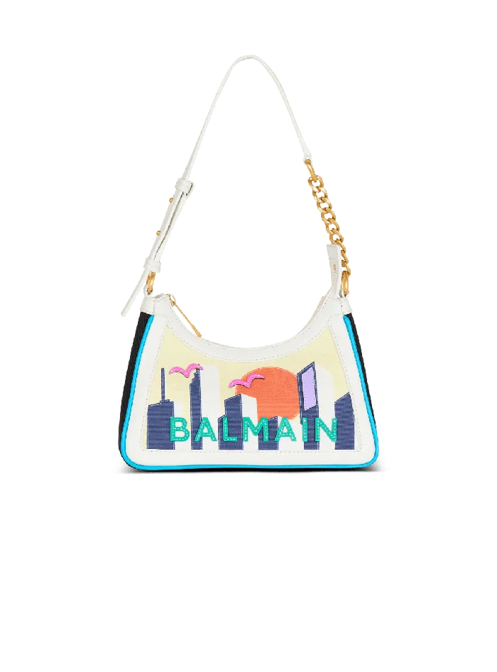 Balmain Shoulder Bags Women BArmy Shoulder Bag In Canvas And Calfskin Postcard Multicolor Balmain Shoulder Bags Women BArmy Shoulder Bag In Canvas And Calfskin Postcard Multicolor