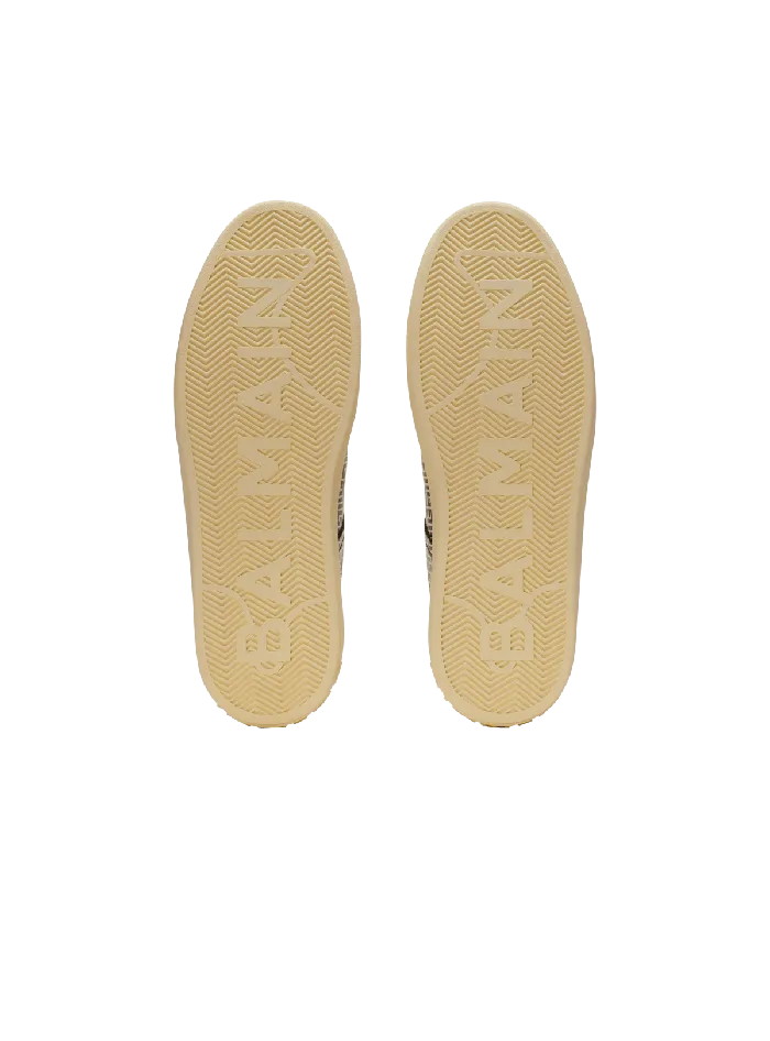 Balmain Sneakers Men BCourt Flip Sneakers In Monogrammed Calfskin Black