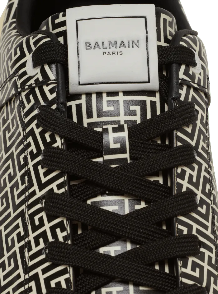 Balmain Sneakers Men BCourt Flip Sneakers In Monogrammed Calfskin Black