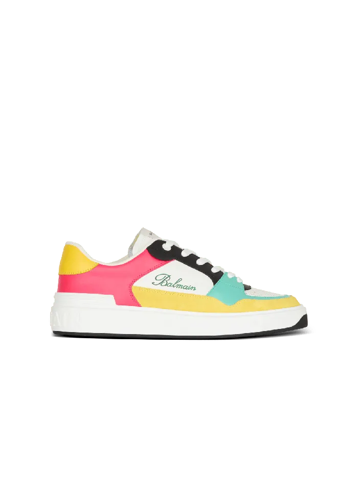 Balmain Sneakers Men BCourt Flip Trainers In Calfskin Multicolor