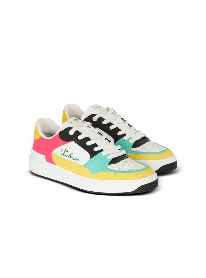 Balmain Sneakers Men BCourt Flip Trainers In Calfskin Multicolor