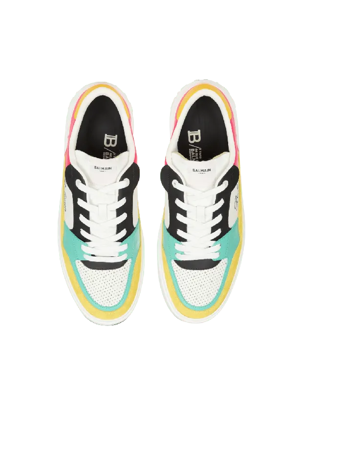 Balmain Sneakers Men BCourt Flip Trainers In Calfskin Multicolor