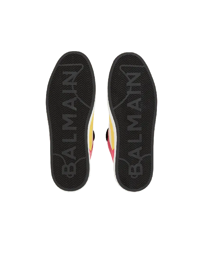 Balmain Sneakers Men BCourt Flip Trainers In Calfskin Multicolor