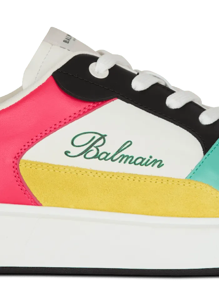 Balmain Sneakers Men BCourt Flip Trainers In Calfskin Multicolor