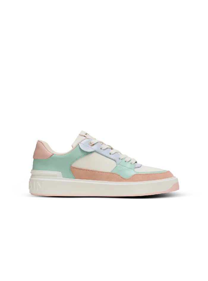 Balmain Sneakers Women BCourt Flip Sneakers In Calfskin And Suede Multicolor