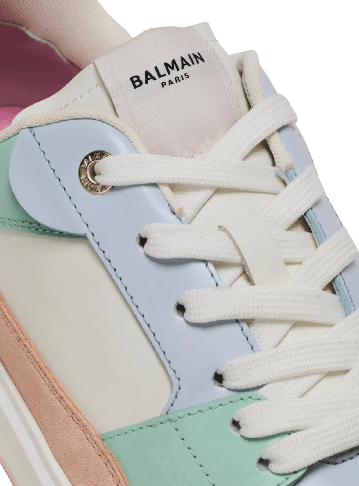 Balmain Sneakers Women BCourt Flip Sneakers In Calfskin And Suede Multicolor