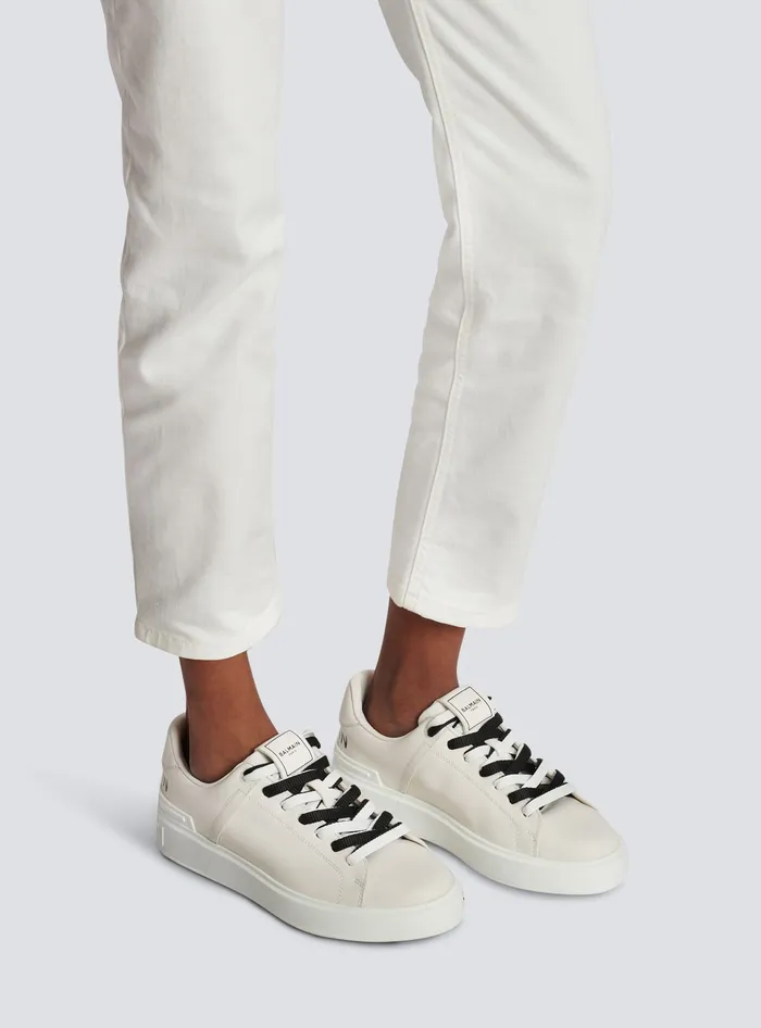 Balmain Sneakers Women BCourt Smooth Leather Sneakers White