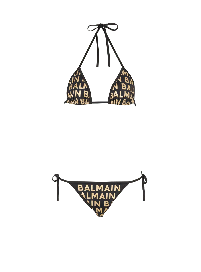 Balmain Swimwear Women Triangle Bikini Gold