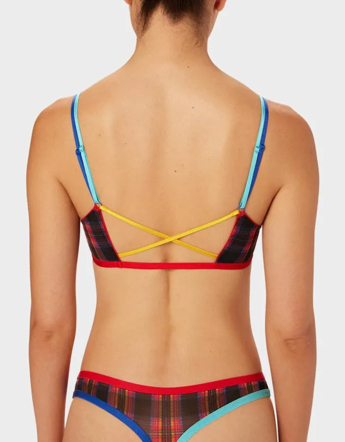 Betsey Johnson Women PARADE PLAID BRALETTE RED PLAID