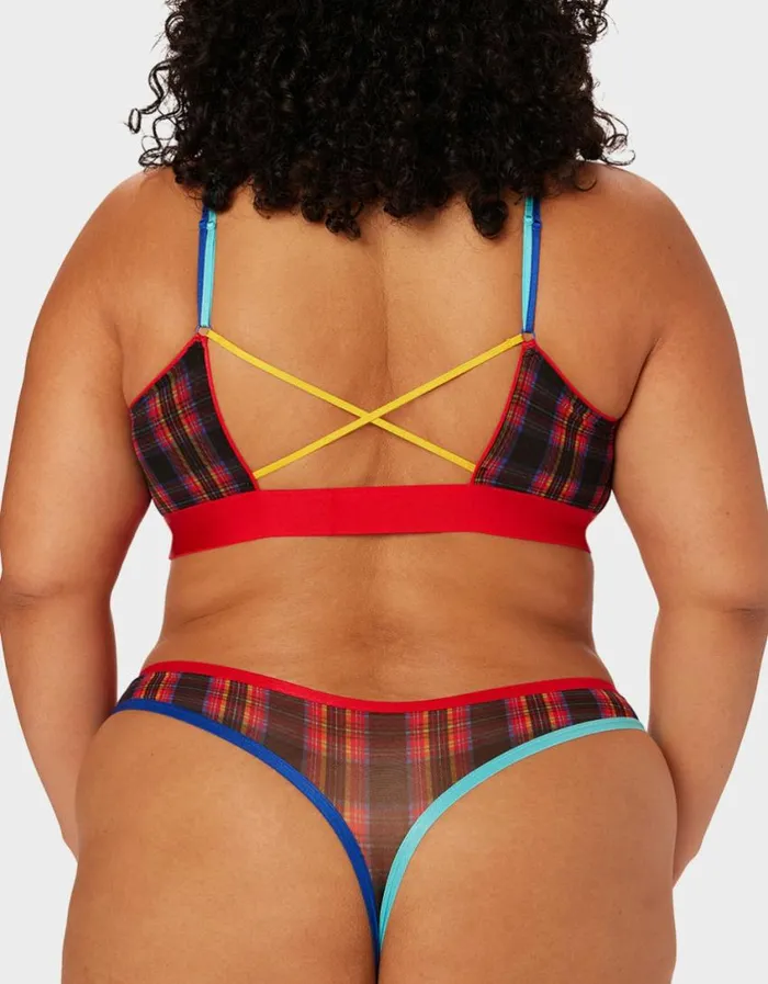Betsey Johnson Women PARADE PLAID BRALETTE RED PLAID