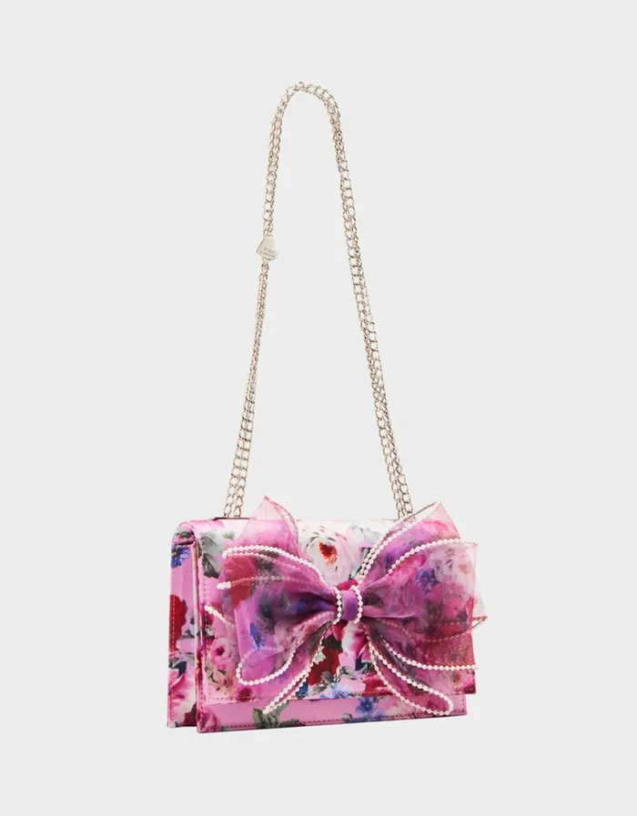 Betsey Johnson Women PEARL TRIMMED BOW BAG PINK Pink Betsey Johnson Women PEARL TRIMMED BOW BAG PINK Pink