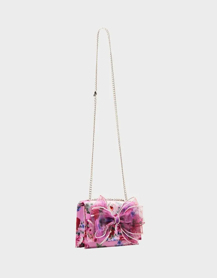 Betsey Johnson Women PEARL TRIMMED BOW BAG PINK Pink Betsey Johnson Women PEARL TRIMMED BOW BAG PINK Pink
