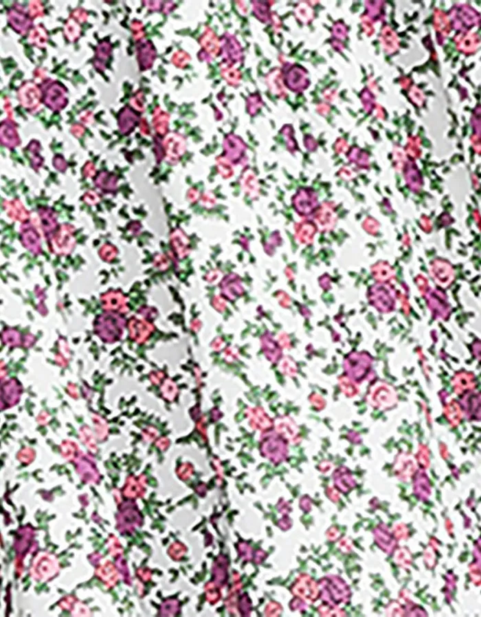 Betsey Johnson Women VINTAGE DITSY FLORAL MINI DRESS WHITE MULTI